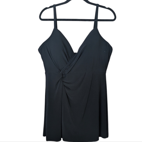 Miraclesuit Twisted Sister Adora Skirted One-Piece Black Swimsuit.. Size 18 - Picture 4 of 9